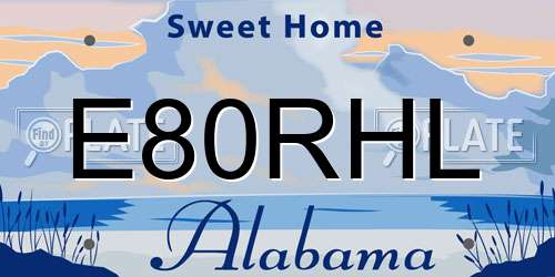 E80RHL Alabama License Plate