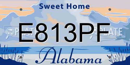 E813PF Alabama License Plate