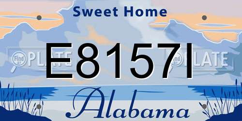 E8157I Alabama License Plate