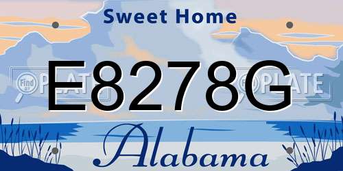 E8278G Alabama License Plate