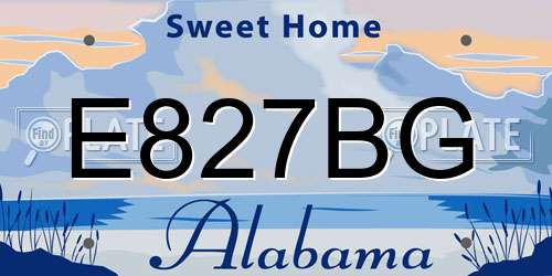 E827BG Alabama License Plate