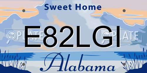 E82LGI Alabama License Plate
