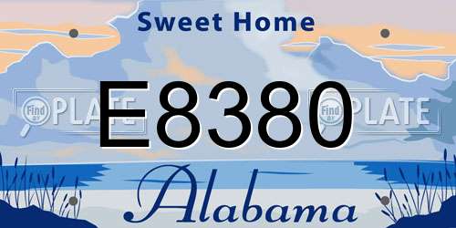E8380 Alabama License Plate