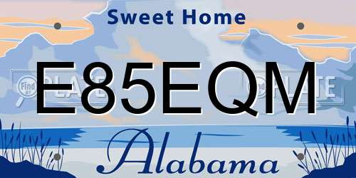 E85EQM Alabama License Plate