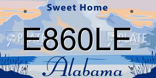 E860LE Alabama License Plate