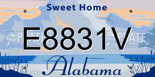 E8831V Alabama License Plate