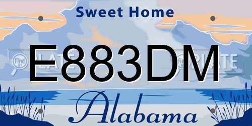E883DM Alabama License Plate