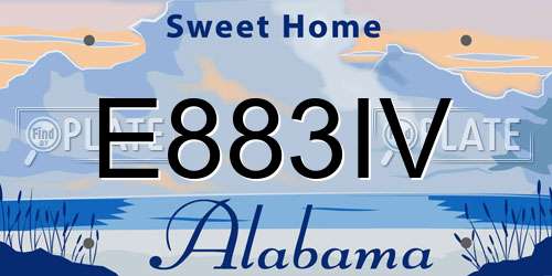 E883IV Alabama License Plate