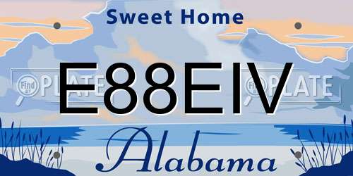 E88EIV Alabama License Plate