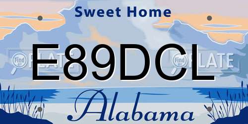 E89DCL Alabama License Plate