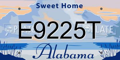 E9225T Alabama License Plate