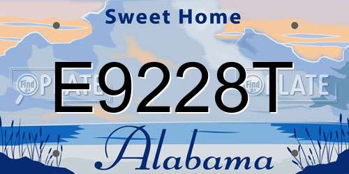 E9228T Alabama License Plate