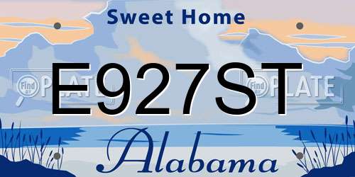 E927ST Alabama License Plate