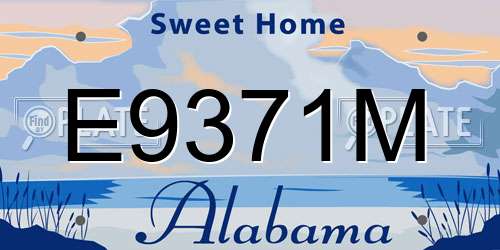 E9371M Alabama License Plate