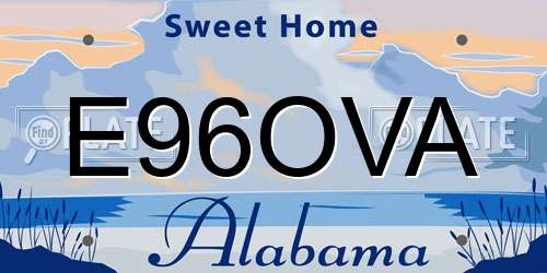 E96OVA Alabama License Plate