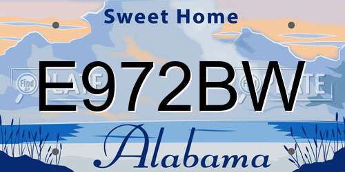 E972BW Alabama License Plate
