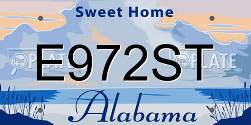 E972ST Alabama License Plate