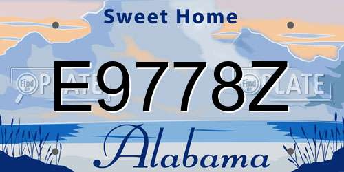 E9778Z Alabama License Plate