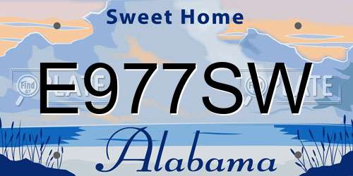 E977SW Alabama License Plate