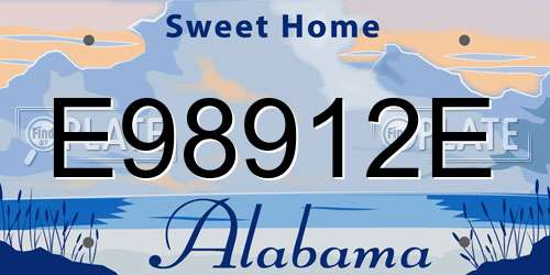 E98912E Alabama License Plate