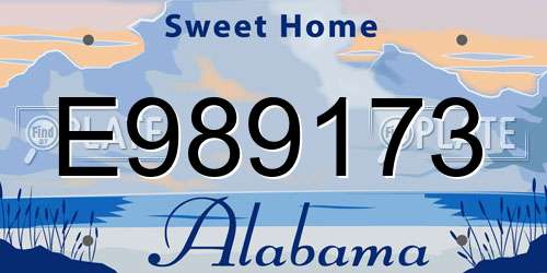 E989173 Alabama License Plate