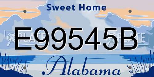 E99545B Alabama License Plate
