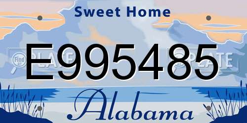 E995485 Alabama License Plate
