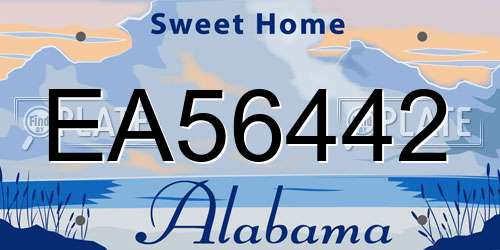 EA56442 Alabama License Plate