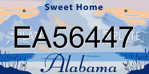 EA56447 Alabama License Plate