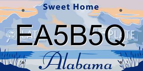 EA5B5Q Alabama License Plate