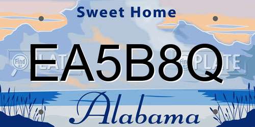 EA5B8Q Alabama License Plate