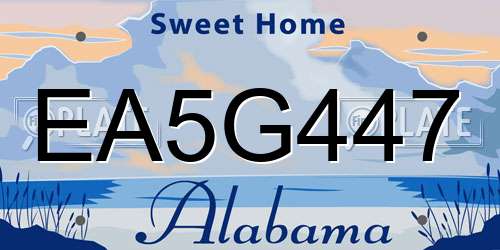 EA5G447 Alabama License Plate