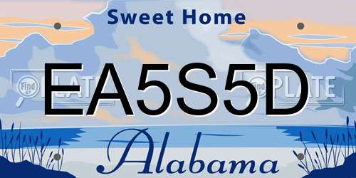 EA5S5D Alabama License Plate