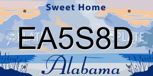 EA5S8D Alabama License Plate