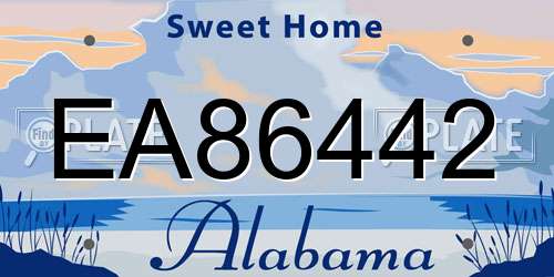 EA86442 Alabama License Plate