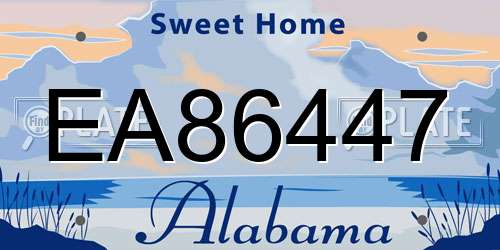 EA86447 Alabama License Plate