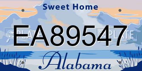 EA89547 Alabama License Plate