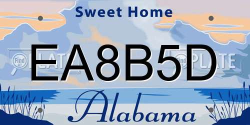 EA8B5D Alabama License Plate