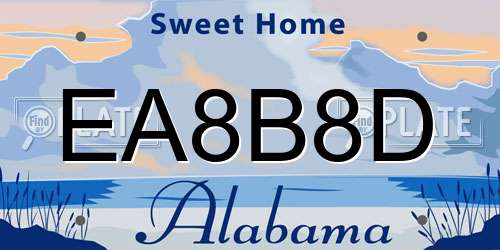 EA8B8D Alabama License Plate