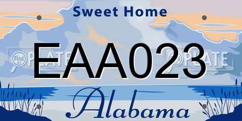 EAA023 Alabama License Plate