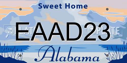 EAAD23 Alabama License Plate