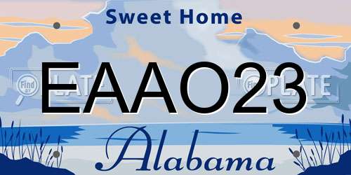 EAAO23 Alabama License Plate
