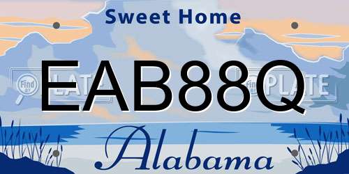 EAB88Q Alabama License Plate