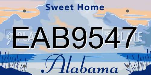 EAB9547 Alabama License Plate