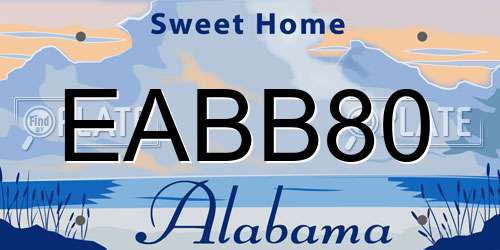 EABB80 Alabama License Plate