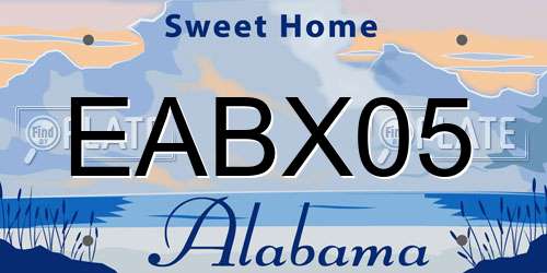 EABX05 Alabama License Plate
