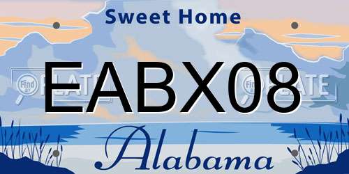 EABX08 Alabama License Plate