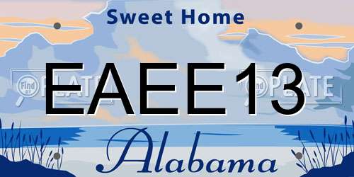 EAEE13 Alabama License Plate