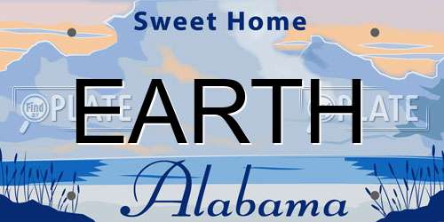 EARTH Alabama License Plate