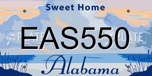 EAS550 Alabama License Plate
